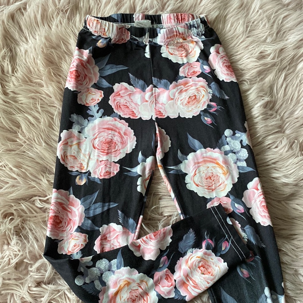 Girls Floral Leggings